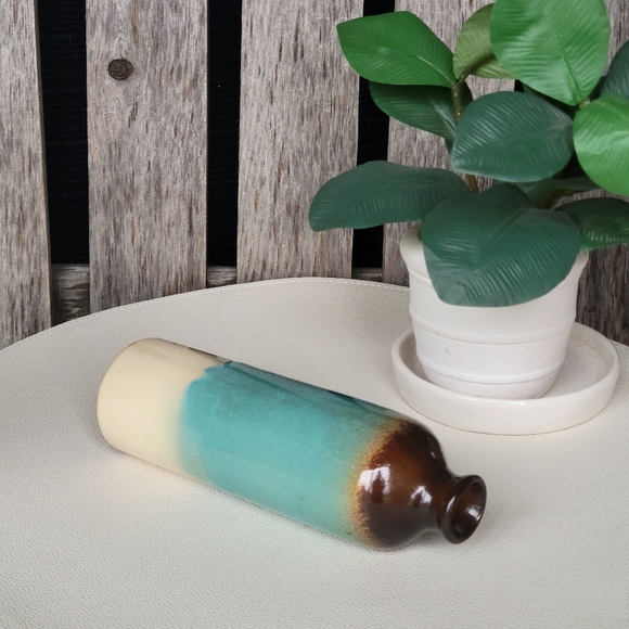 Brown and Blue Gradient Ceramic Bud Vase - Picture 3 of 3